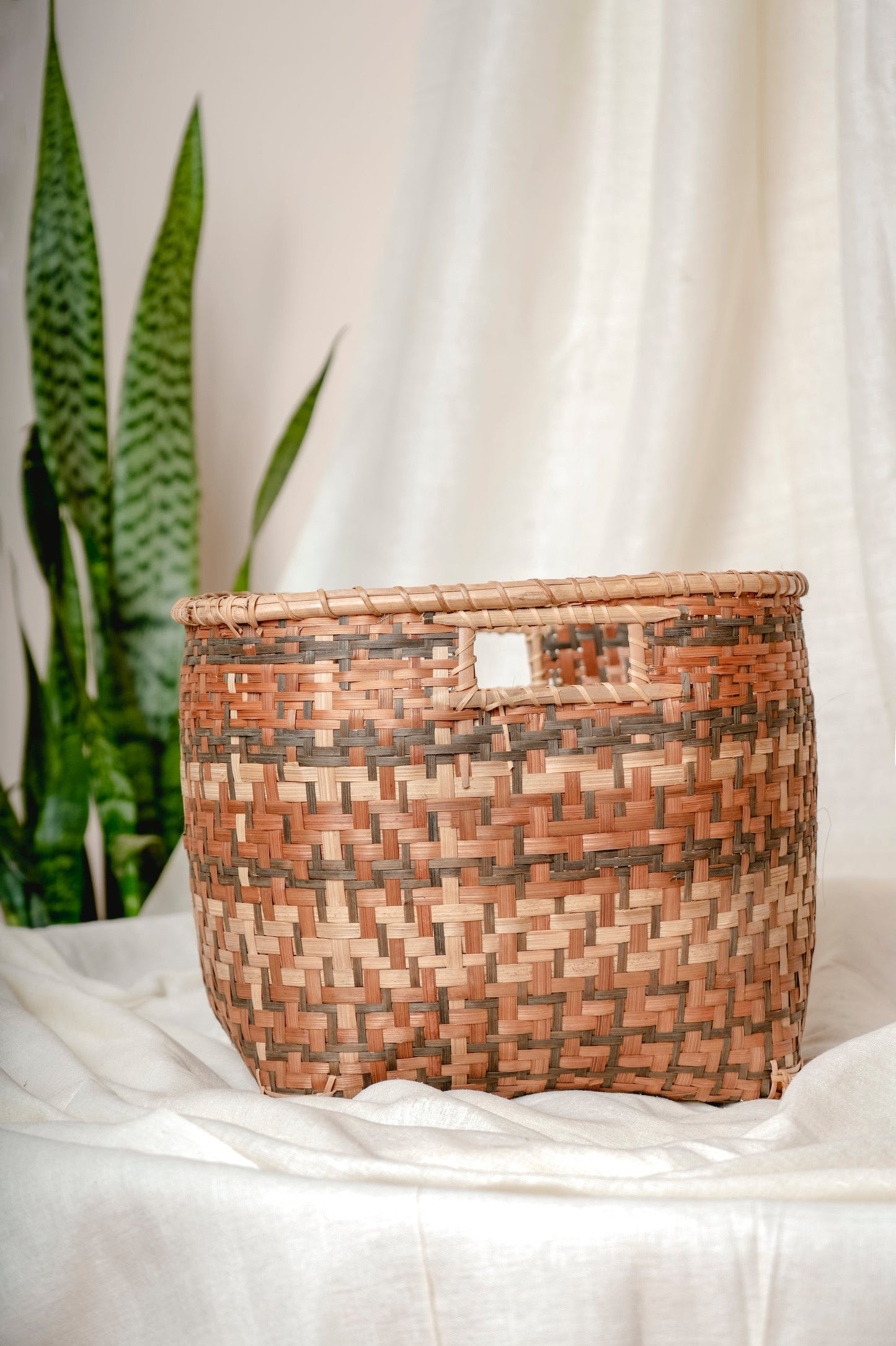 Woven Square Bamboo Basket And Planter