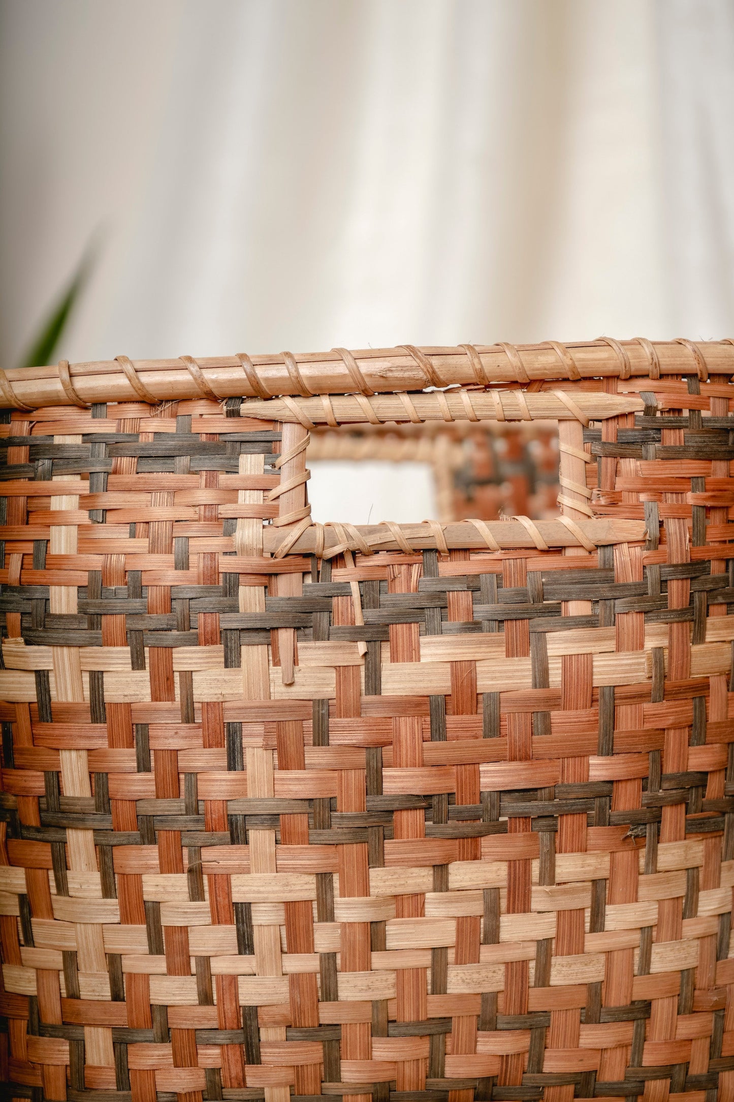 Woven Square Bamboo Basket And Planter