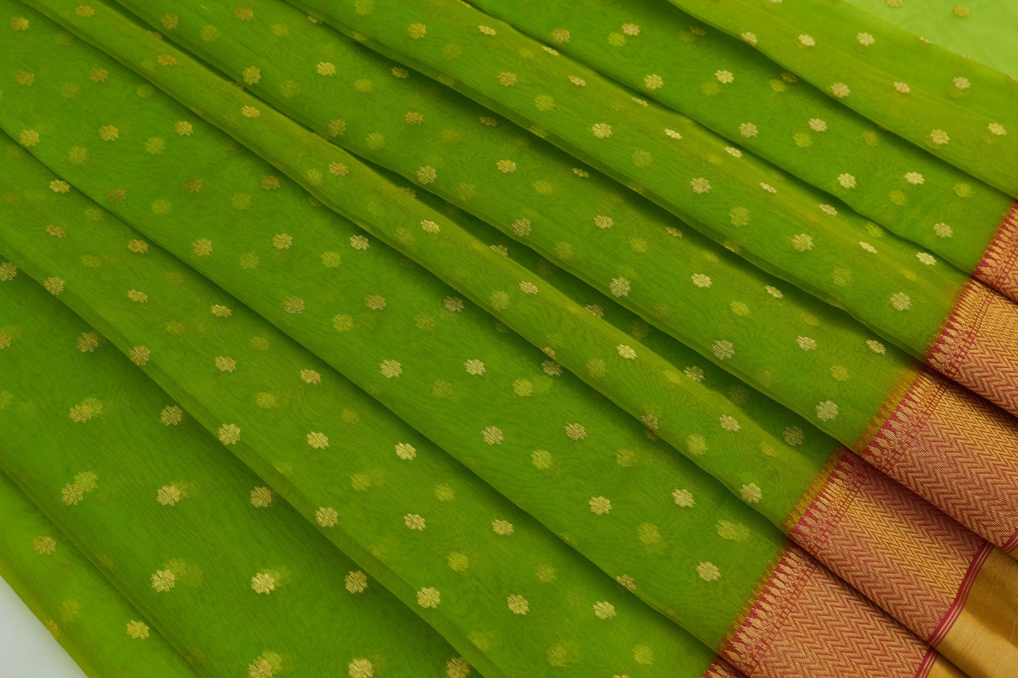 Fresh Green Chanderi Handloom Sari