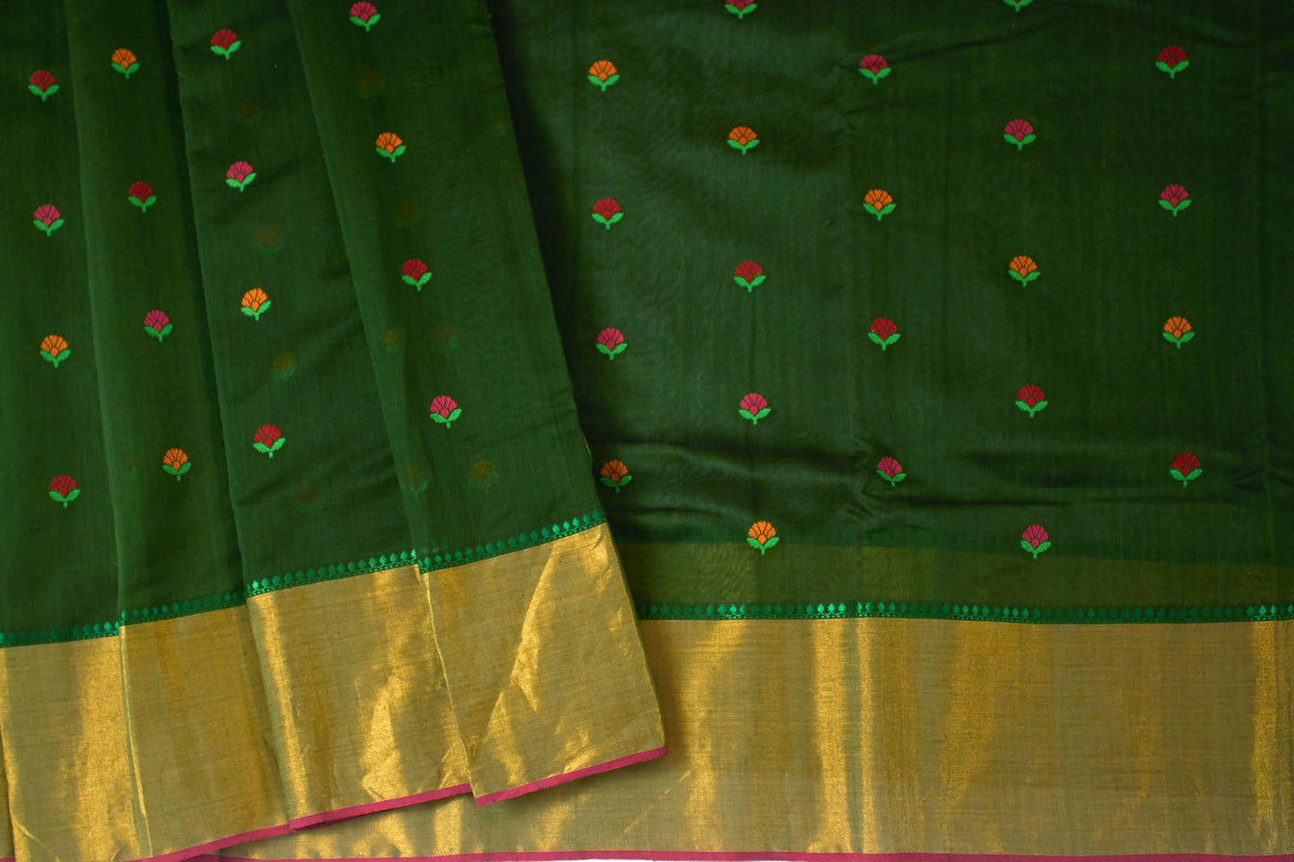 Green Chanderi Handloom Sari