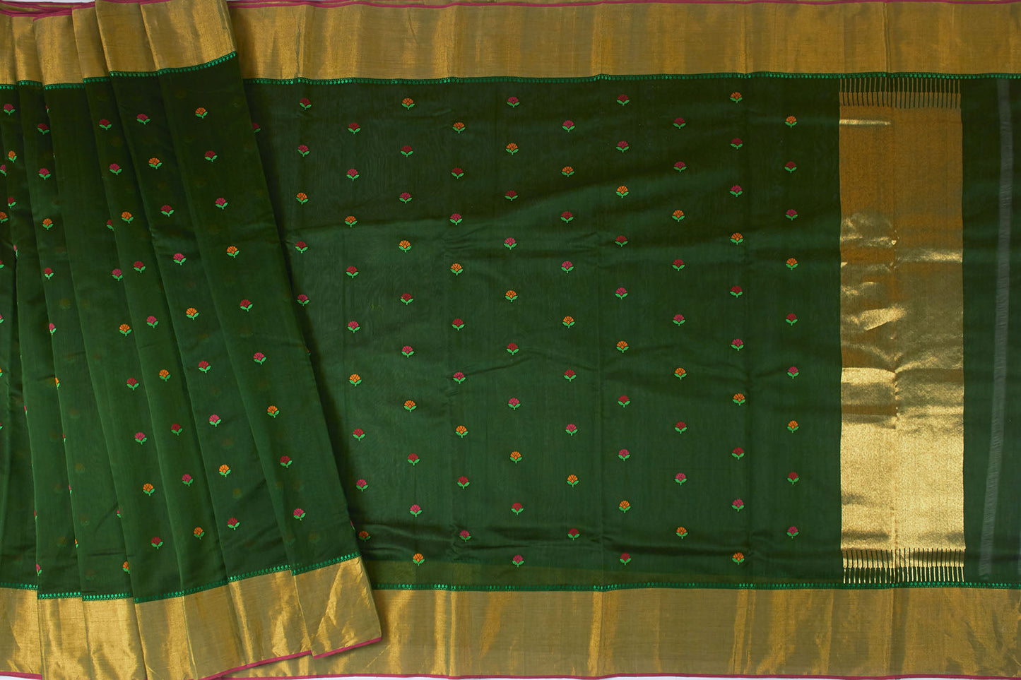 Green Chanderi Handloom Sari