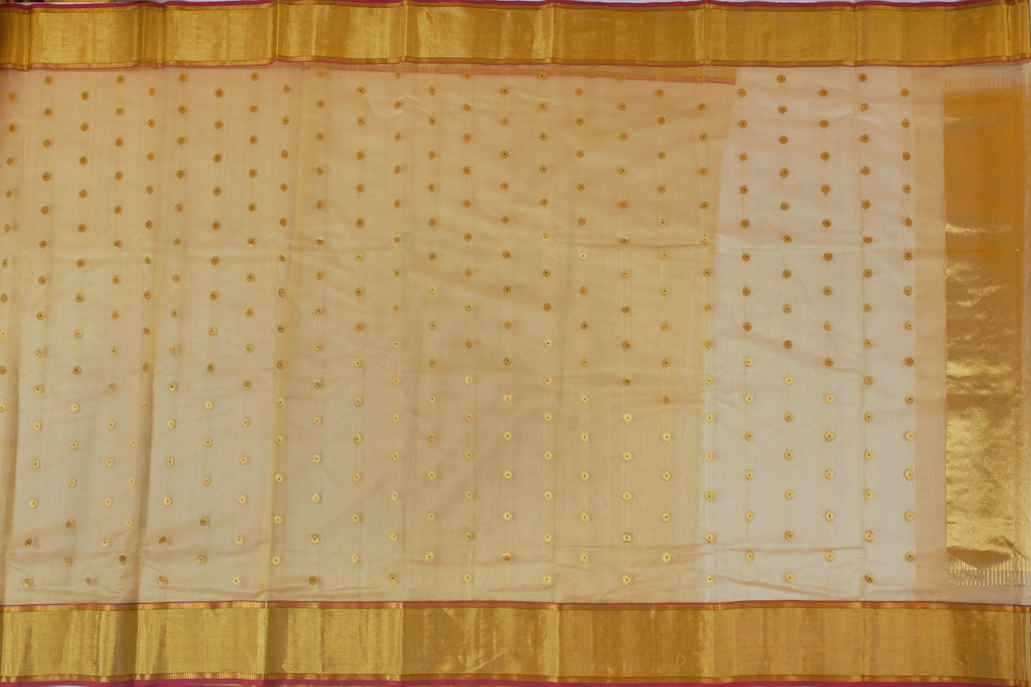 Ivory Chanderi Handloom Saree