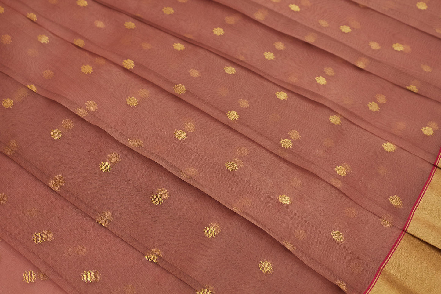 Pink & Pink Flower Chanderi Handloom Saree