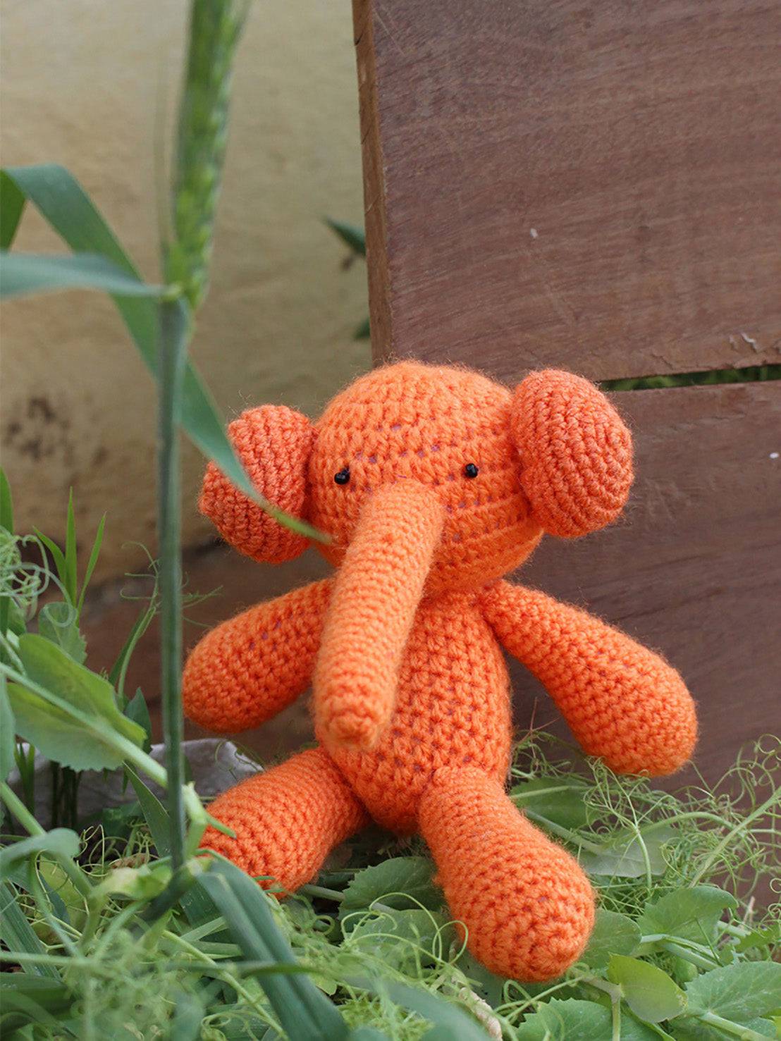 Hand Crocheted Toys- Peanuts the Playful Elephant