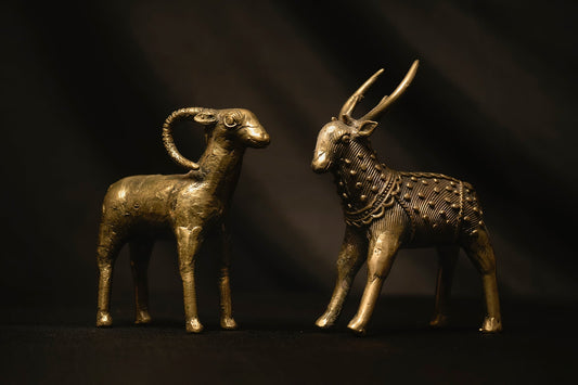 Dokra Craft Animals - Le cerf et la chèvre