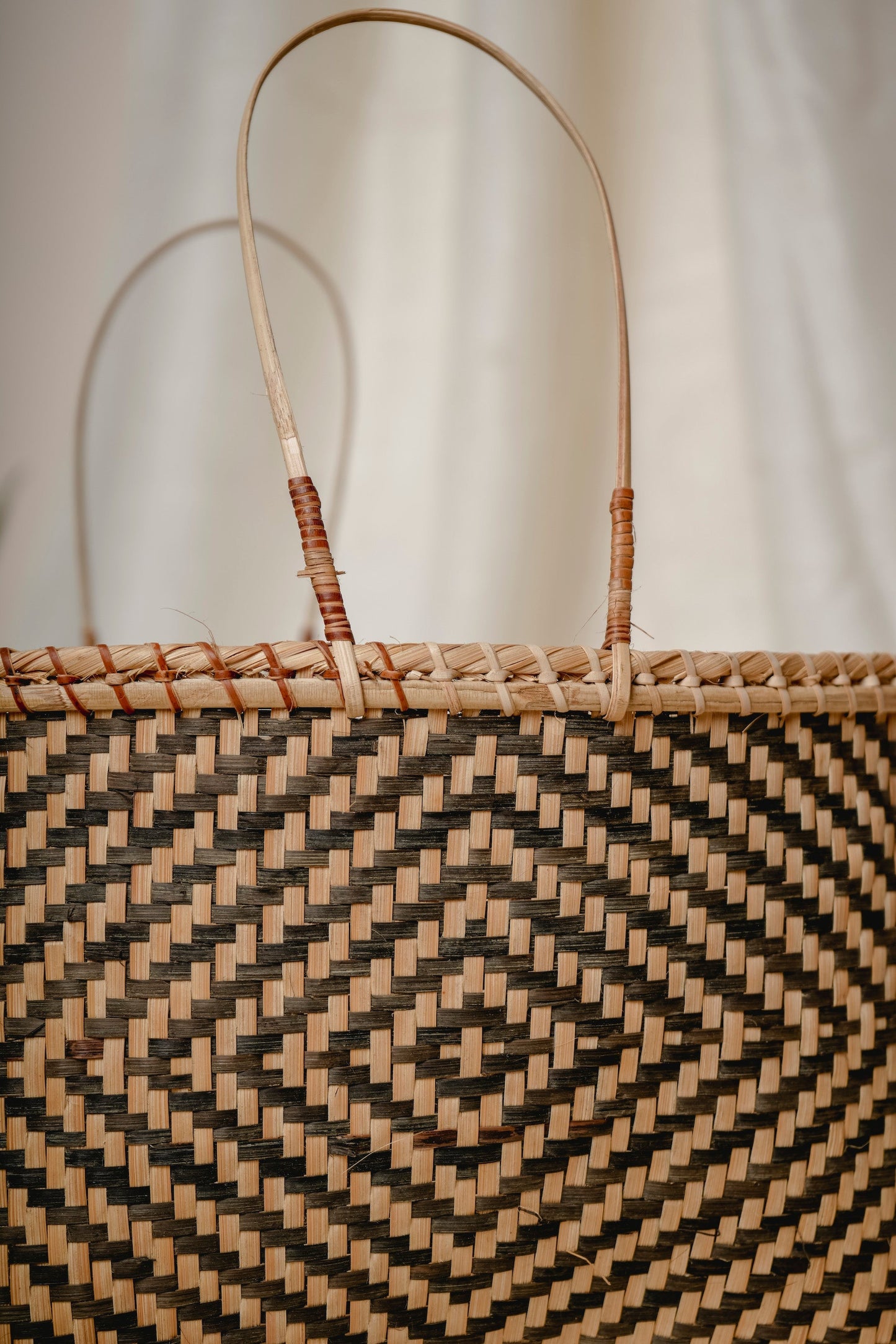 Natural Dyed Bamboo Organiser with Handles