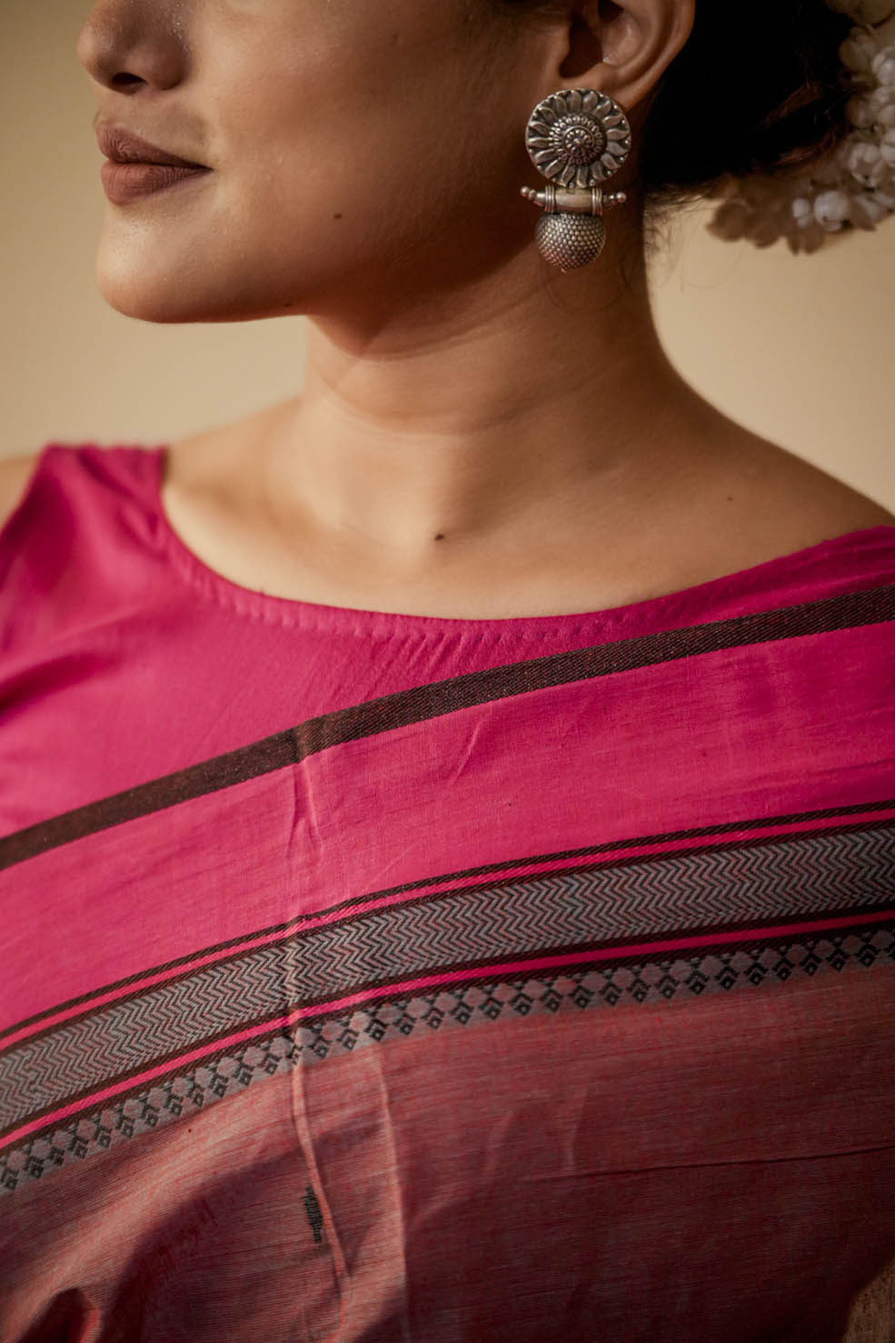 Pink | Bengal Taant Cotton Handloom Saree (Made to Order)