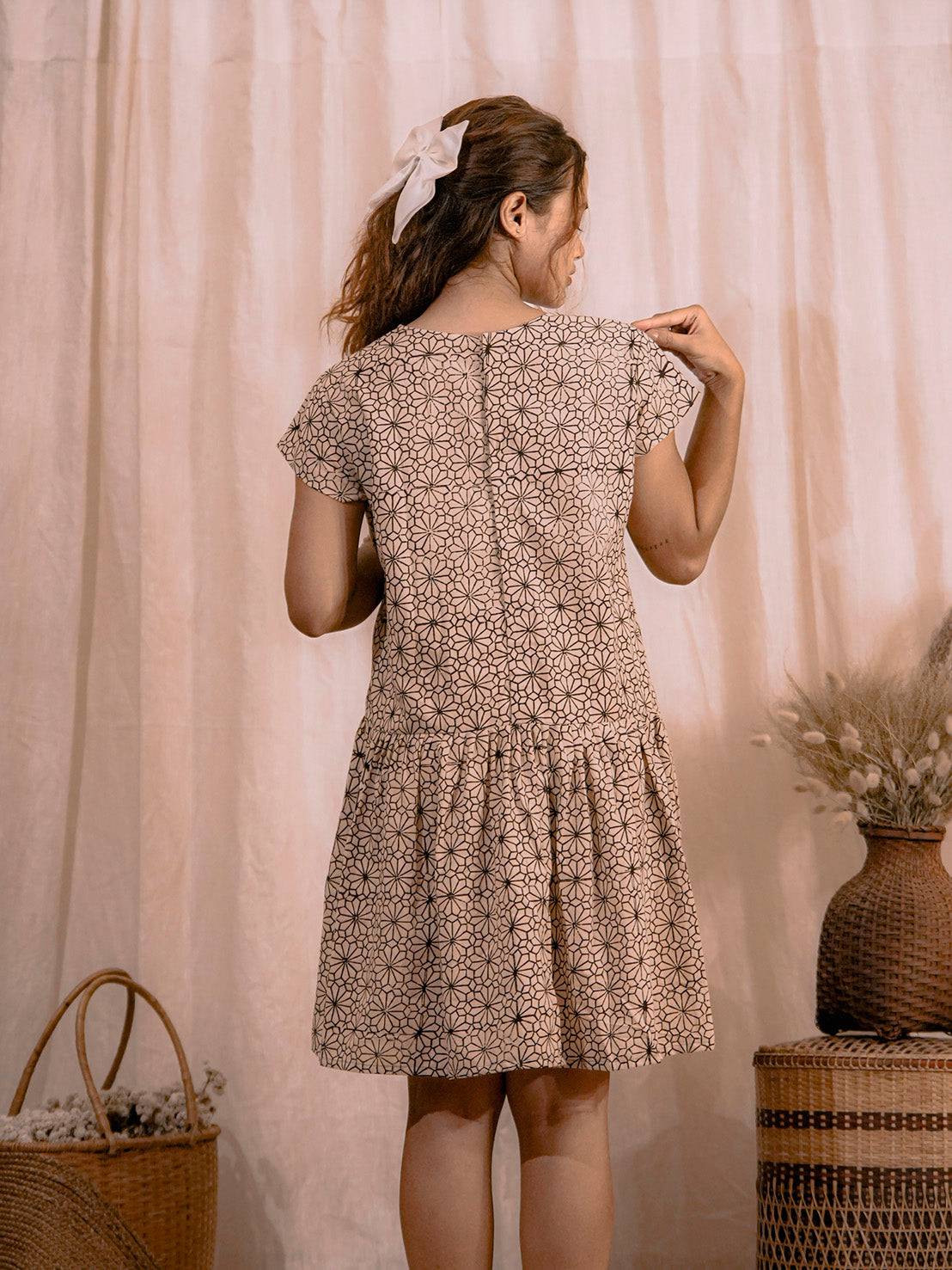 Daisy | Ajrakh Block Print Natural Dyed Dress