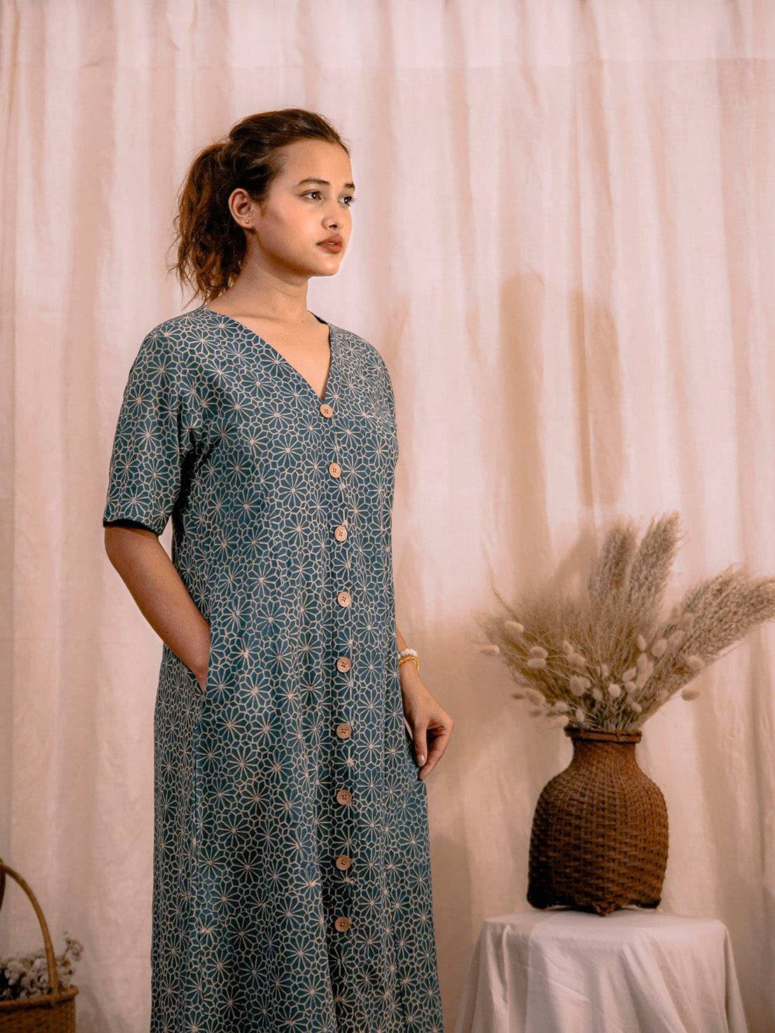 Shop online ajrakh printed dress