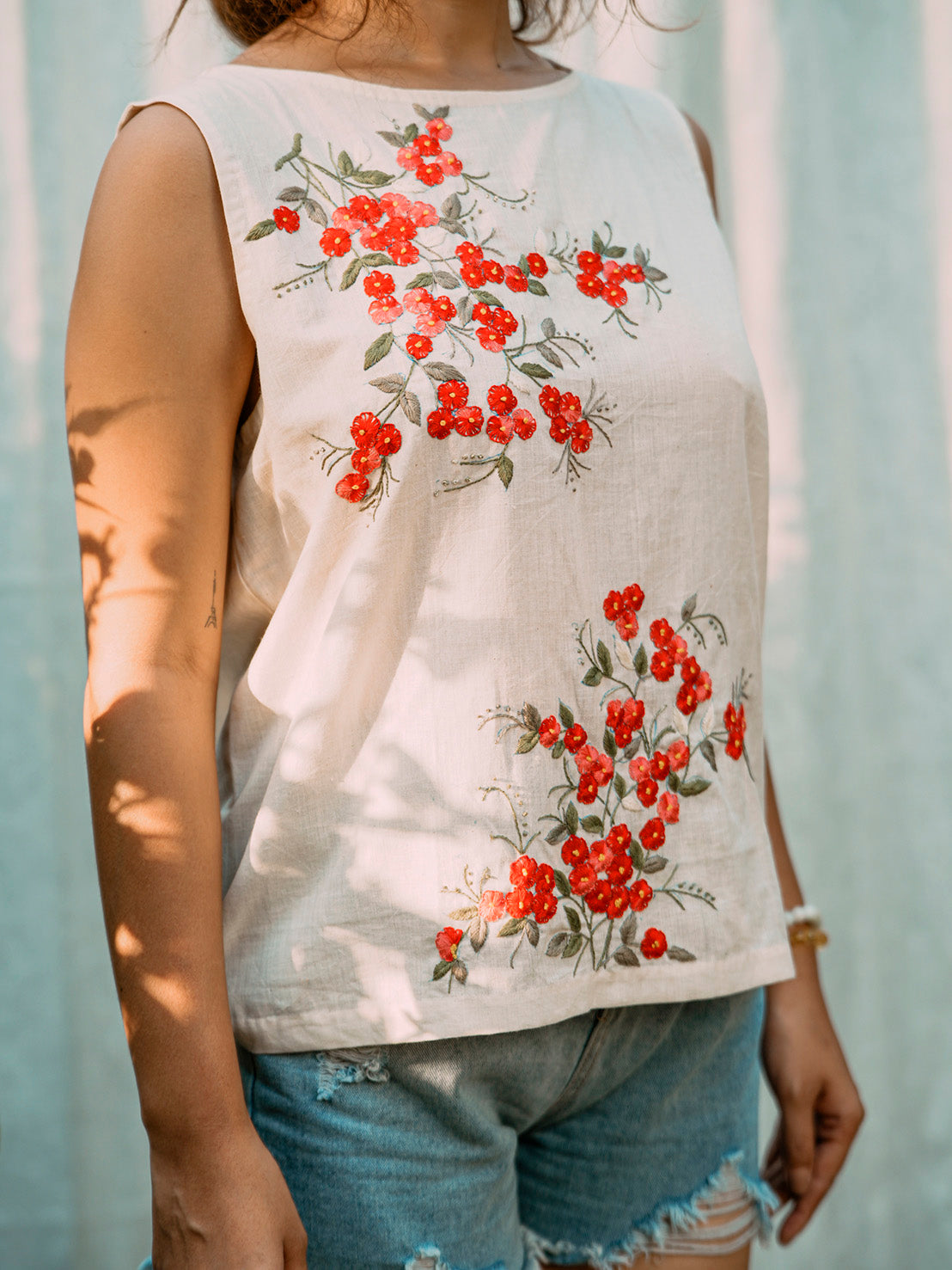 Blossom | Hand Embroidered kora Cotton Top