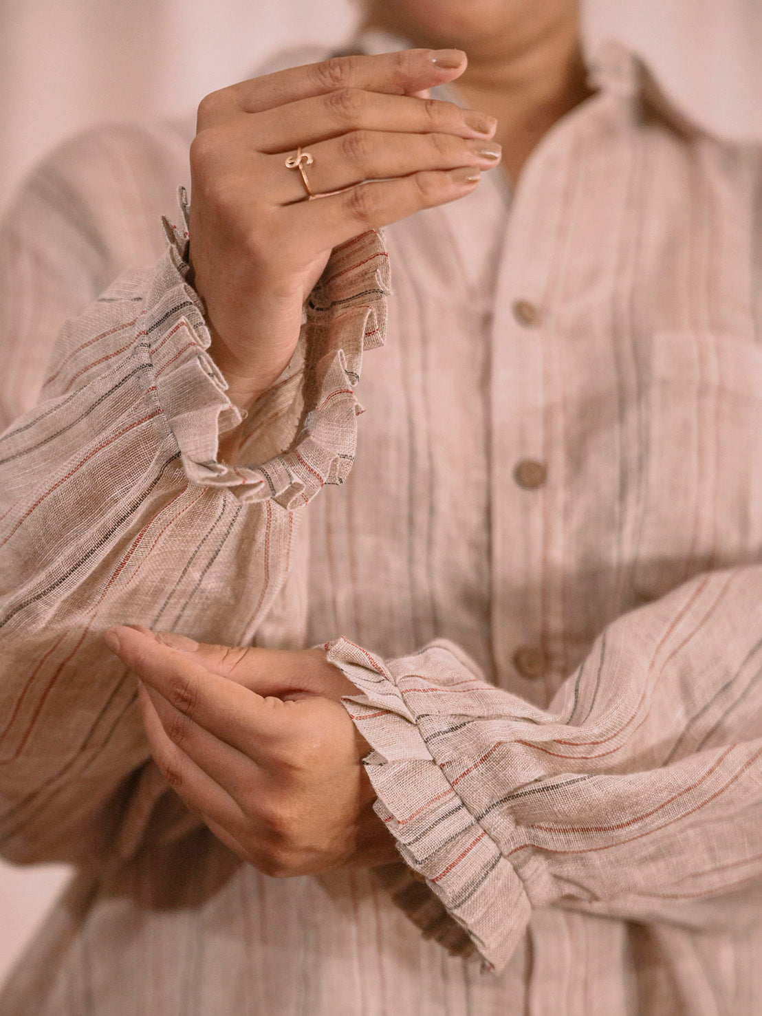 Celestial | Handwoven Linen Striped Shirt