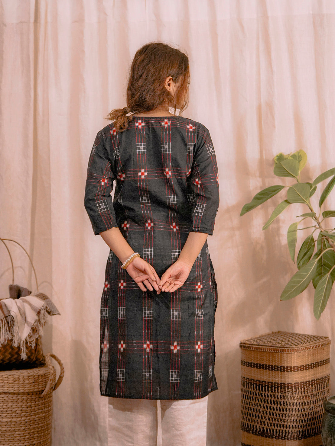 Midnight Dream Handloom Sambalpuri Classic Ikat Kurta