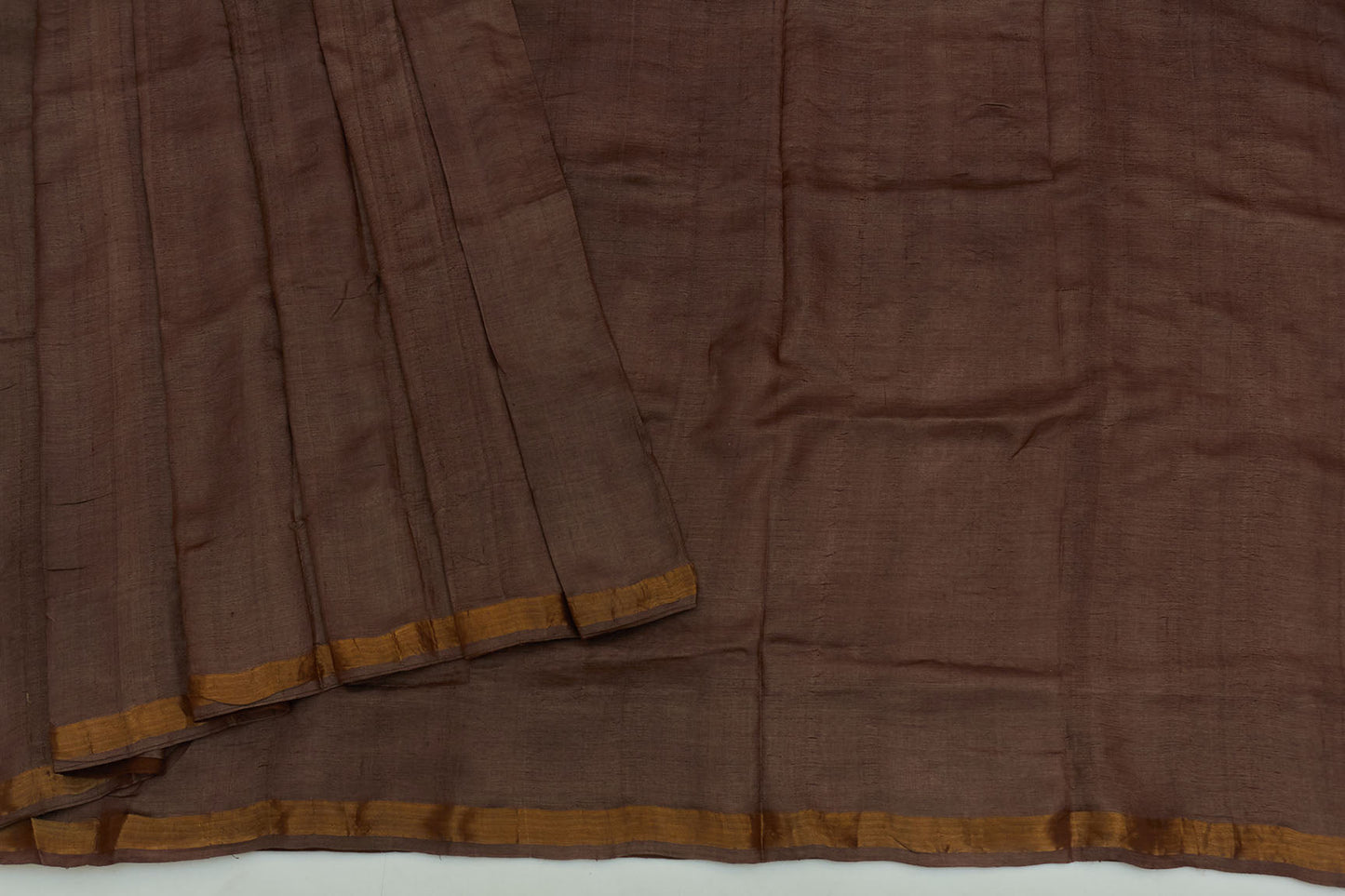 Brown Tussar Silk Sari