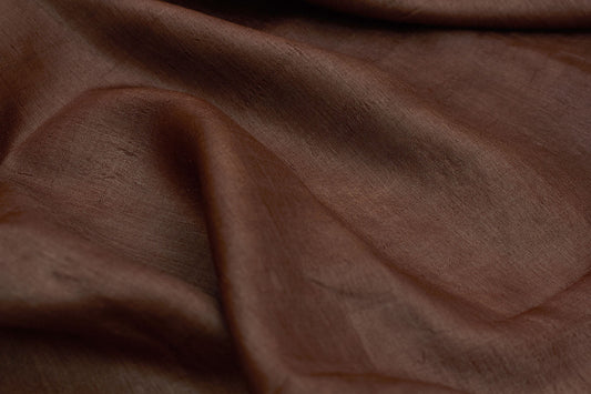Brown Tussar Silk Sari