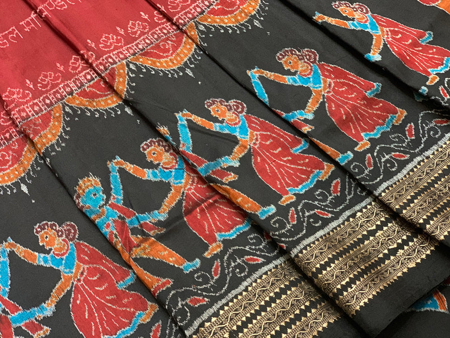 Handloom Sambalpuri Tissue Silk Saree with Blouse Piece – Utkaladitri