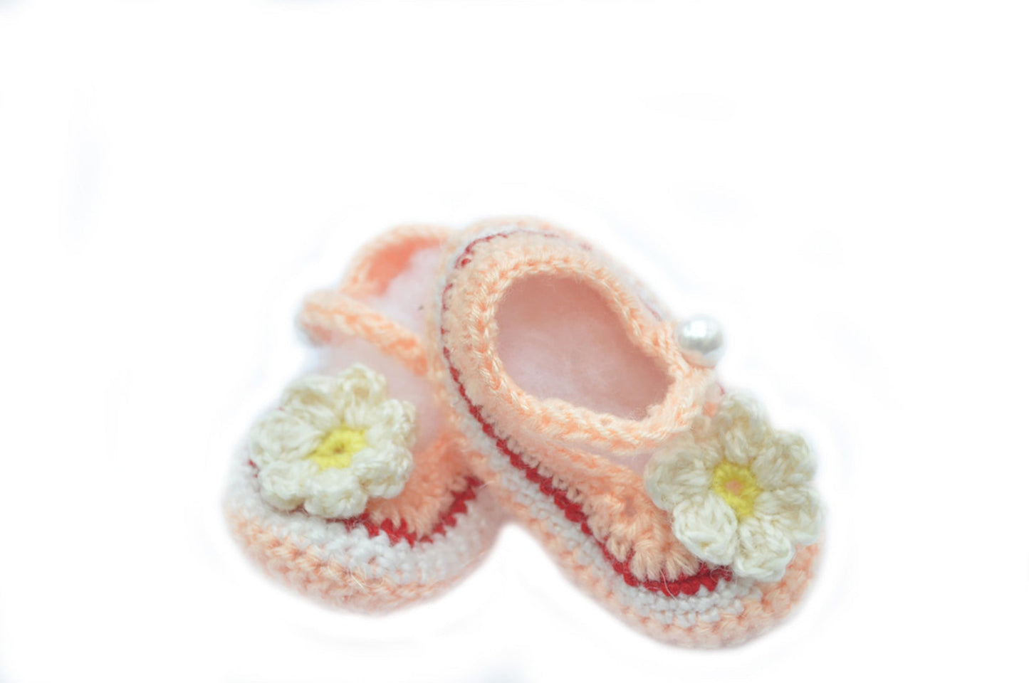 Hand Crocheted- Floral Booties