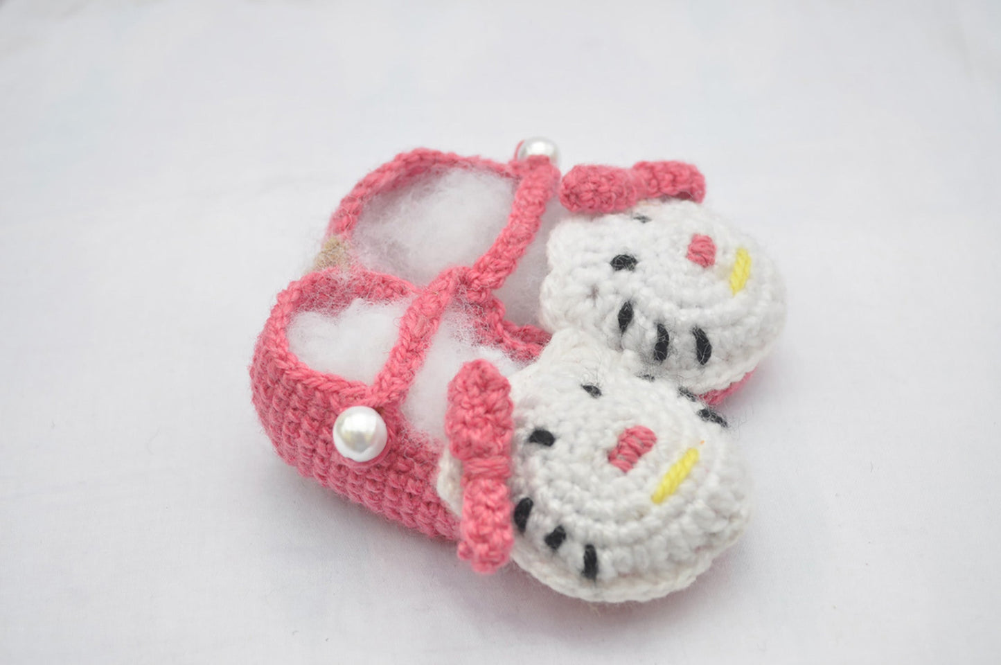 Hand Crocheted- Hello Kitty Booties