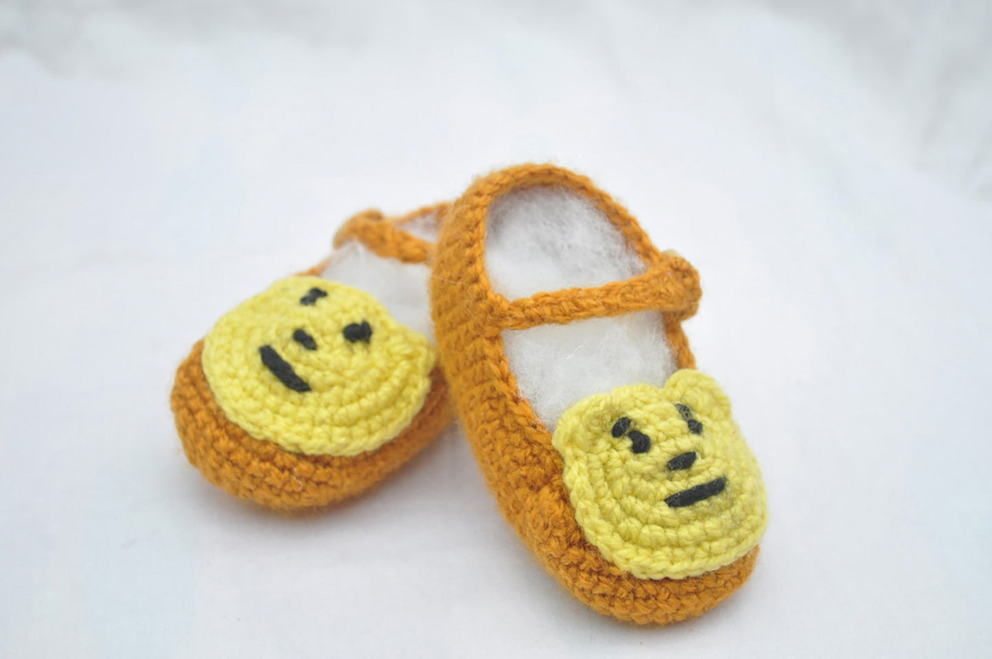 Hand Crocheted- Orange Yellow Booties