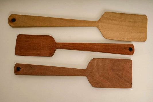 Eco friendly wooden flat turner ladles