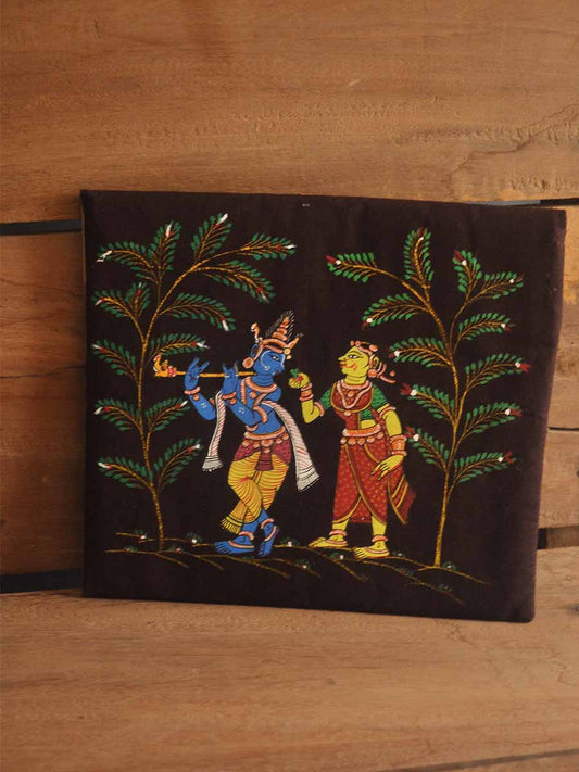 Krishna Patta Chitra Patta Chitra Hand Painted Laptop Sleeve