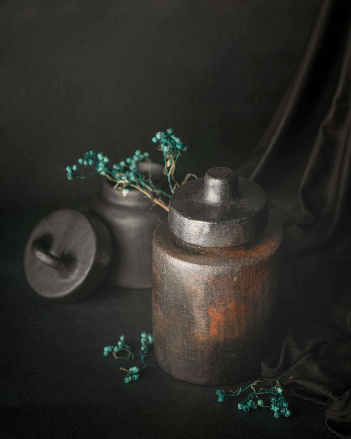 Longpi Black Pottery Stoneware Medium Storage Jar