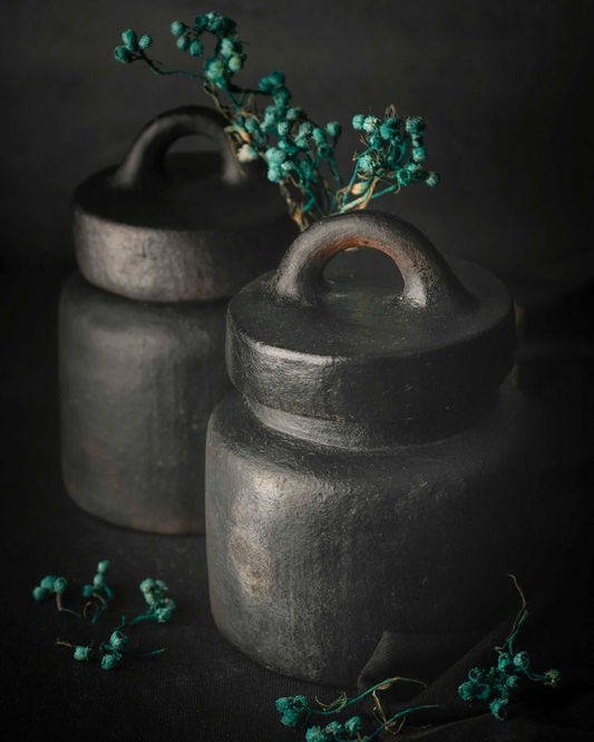 Longpi Black Pottery Stoneware Small Storage Jar