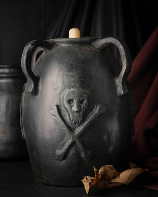 Longpi Black Pottery Zam-Ancient brew pot with four handles