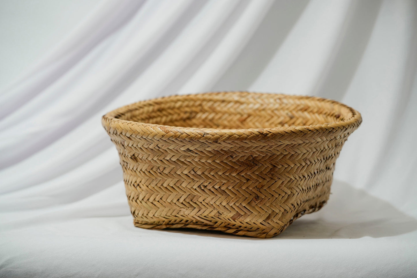 Bamboo Beige Grass Woven Basket