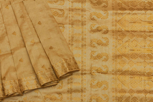 Bronze Assam Pat Muga Handloom Silk Sari