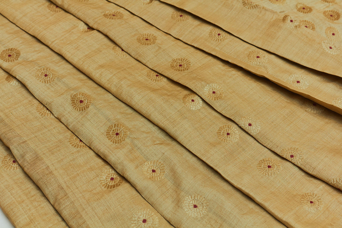 Golden Flower Assam Muga Handloom Silk Sari  (Made to order)