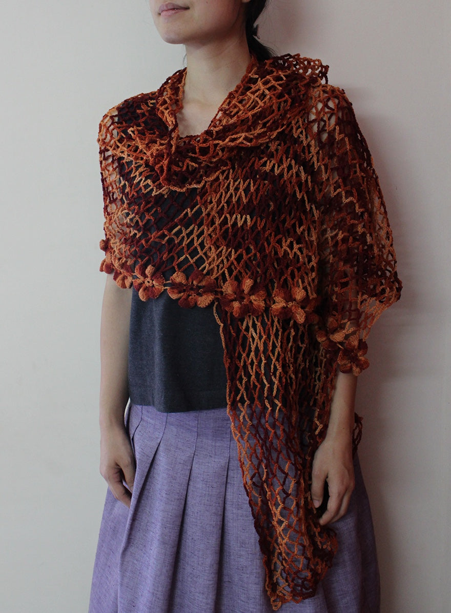 Hand Knitted Woollen Scarf- Multicolour